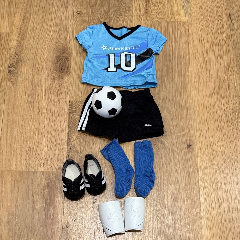 American Girl Soccer Doll Outfit and accessories